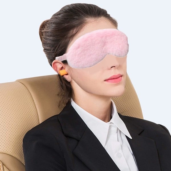 st Mjuk Plysch Ögonmask Mjuk Fluffig Plysch Ögonmask Sovmask Justerbar för Barn Vuxna Kvinnor