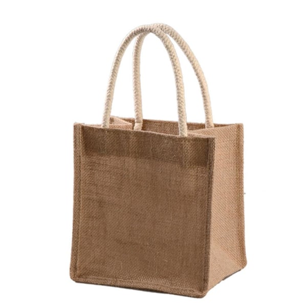 Jute Tote Shopping Bag Gaveposer Genanvendelig Indkøbspose Wit