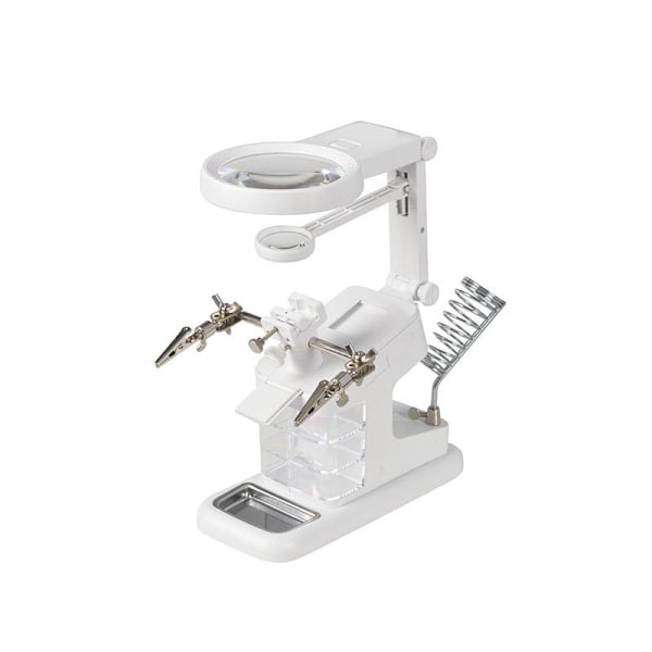 Multifunktionell Lödningsförstorare 3X 4.5X 25X USB-belyst Skrivbordsförstoringsglas med Klämma och Alligatorclips
