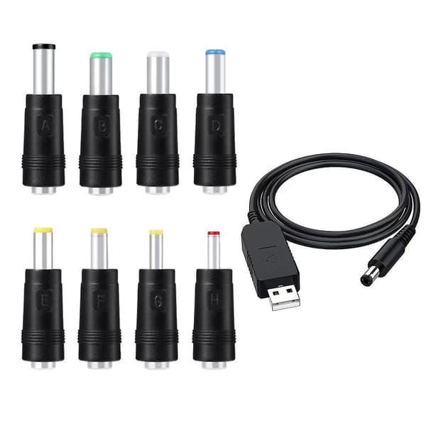 USB Ladekabel Strømforsterker 5V til DC12V Opptrappingskabel USB Konv