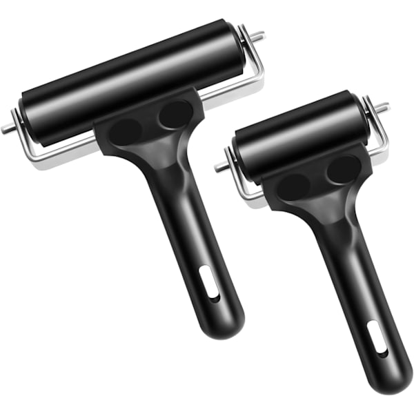2 Stykker Gummi Brayer Rulle Lim Gravering, Brayer Stempling Blekk Malingsblokk 3.8 og 2.2 Tommer