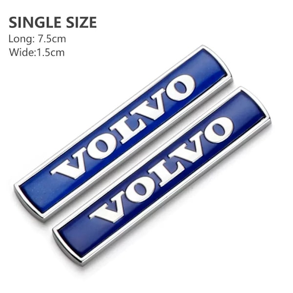 2 st Volvo Fender Badge Dekal - Anpassad för XC60, S60L, S90 och XC90. Uppgradera din bil med denna snygga fenderemblem. (Blå) Blue