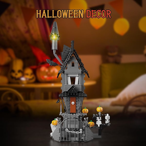 Halloween Hus Byggklossar Set Jack Skellington Hus Modell Mardröm Före Jul Kreativ Scen Visning för Pojkar Flickor Gåvor