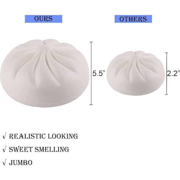 5.5 tommer Jumbo Langsomt Stigende Kawaii Sød Duftende Dampet Cremebolle Cremet Squishies Hvid 1 stk Bun