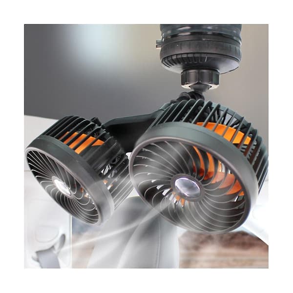 24v/12v Bilventilator Køle Cirkulator - Rotation Mini Dobbelt Hoved USB