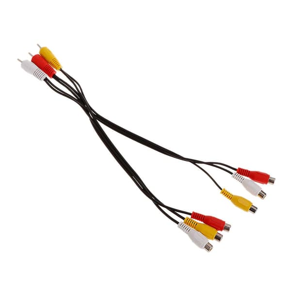 3 RCA hannplugg til 6 RCA hunnplugg kontakt datakabel Ad