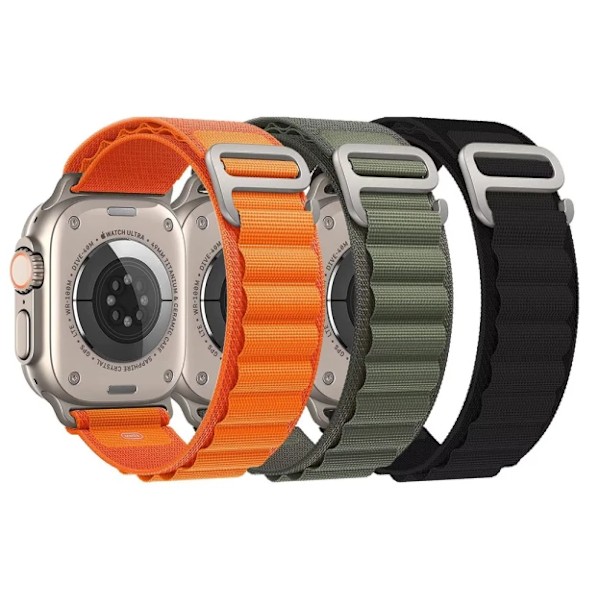 3-pak Kompatible Apple Watch-remme, Tekstil Loop Titanium G-krog Nylon Sportsarmbånd til Iwatch Series 8/7/6/5/4/3/2/1/SE ... 42/44/45/49mm
