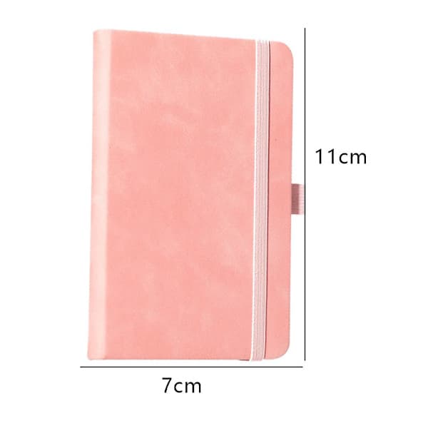 2-pak foret notesbog, PU læder hardcover notesbog, A7, lille lomme notesbog i bulk A7 Lyseblå*pink Light blue*pink