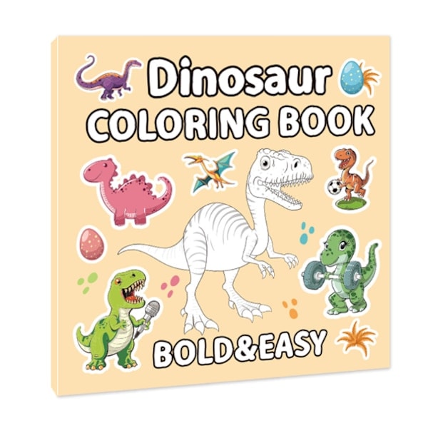 En malebog for voksne og teenagere med super søde billeder, simple og afslappende mønstre, velegnet til afslappende lommeformat Dinosaur Dinosaur