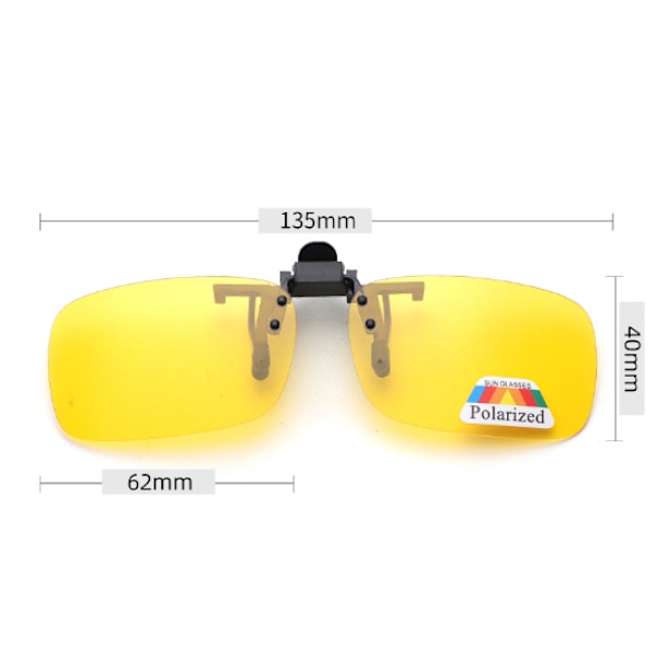 Clip On - Flip Up - Solglasögon - UV400 - (2-pack) Gul Yellow