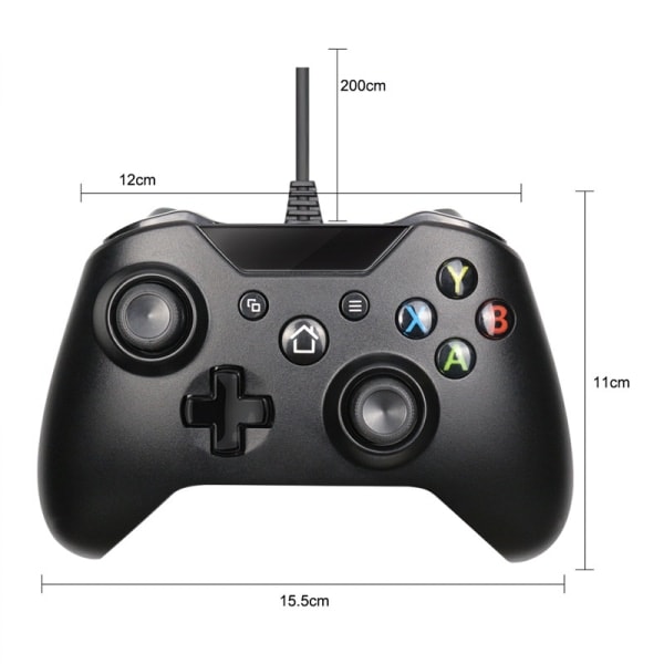 Kablet kontroller for Xbox One, USB-kontroller, Xbox One, Xbo Svart 2 Black 2