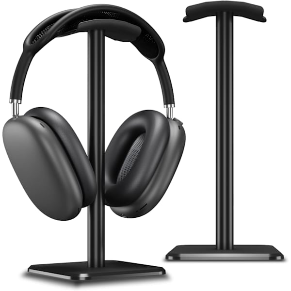 Hodetelefonstativ [Tung base og høyere høyde] Hodetelefonstativkroker for alle gaming/stasjonære hodetelefoner - Svart Black