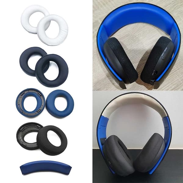 Øreputer Hodebøyle For Gold 7.1 Trådløst Headset Ps-3 Ps-4 0083 Su