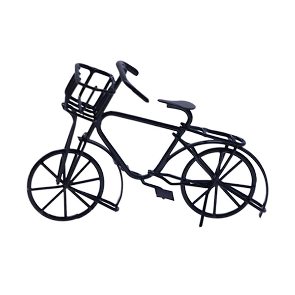 1:12 Skala Dockhus Cyklar Miniatyr Svart Metallcykel Dock Ho