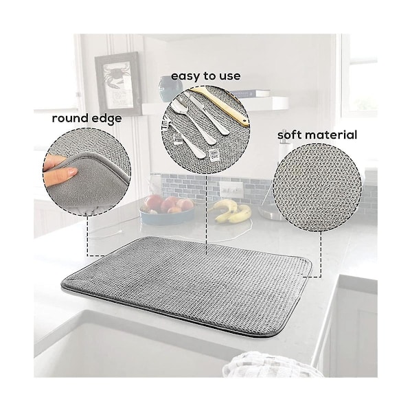 Diskmatta, absorberande Mikrofiber Diskavloppsmattor För Kök