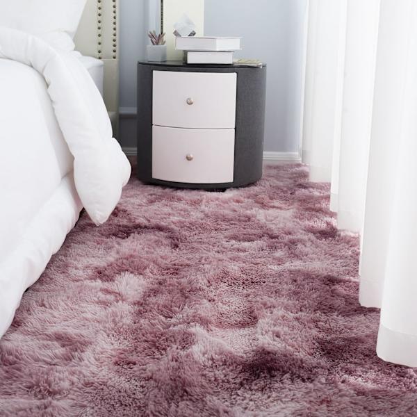 Hem vardagsrumsmatta inomhusmatta mjukt motiv långhårig matta för vardagsrum eller sovrum (rosa lila, 120 * 180 cm) Pink Purple 120*180cm