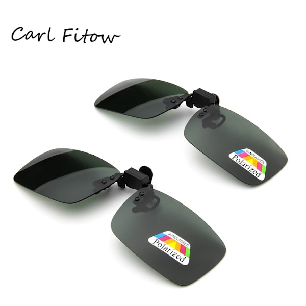 Clip On - Flip Up - Solglasögon - UV400 - (2-pack) Grön Green