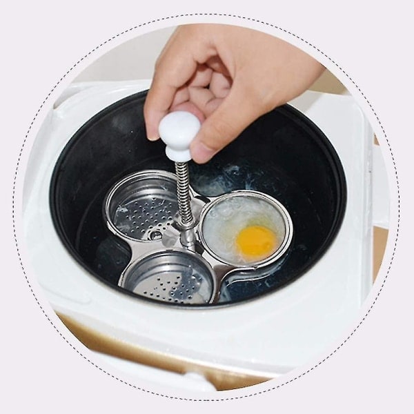 Eggekoker i rustfritt stål, enkel å bruke, rask tilberedning, praktisk og populær, sterk og holdbarAA