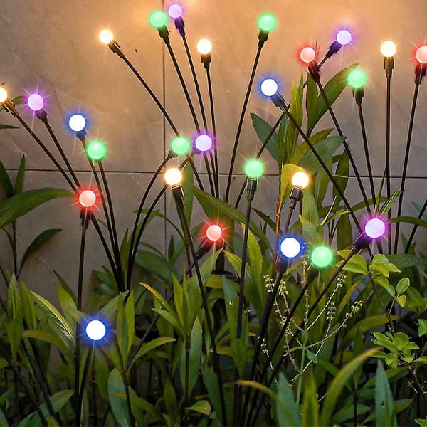 2 stk. LED Firefly Solcellelamper Vanntett Plen- og Jordplugg L
