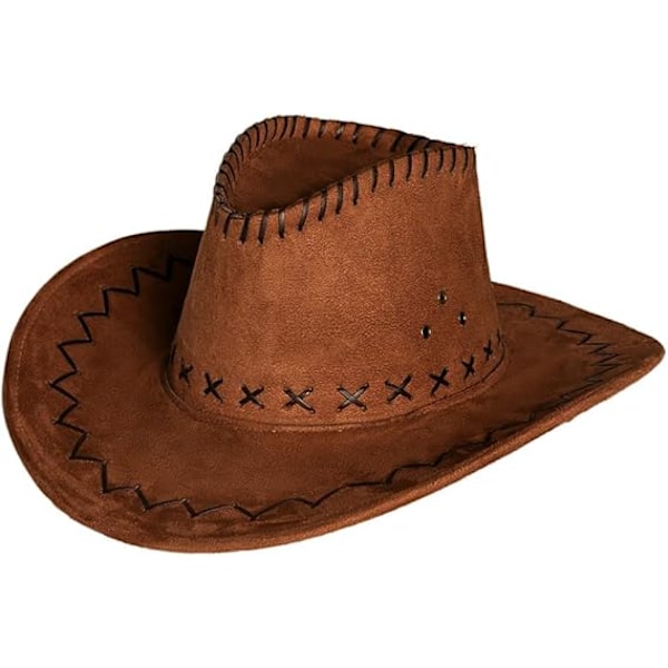 Cowboyhat til voksne, western cowboyhat, velegnet til udklædningskostume, sheriffhat, gauchohat
