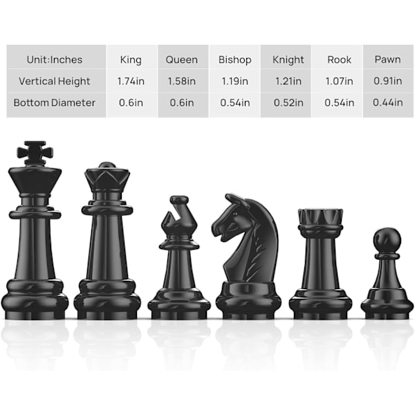 Schackset Brädspel, Resemagnestisk Bärbar Vikbart Schackpjässuppsättningar Traditionella Strategispel Presenter