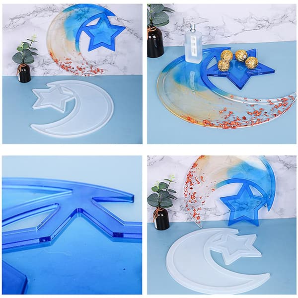 Ramadan Dessert Bakke Epoxy Resin Form Måne Stjerne Ramadan Servering