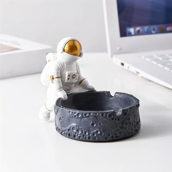 Tecknad Astronautformad Harts Sugrör - Silver