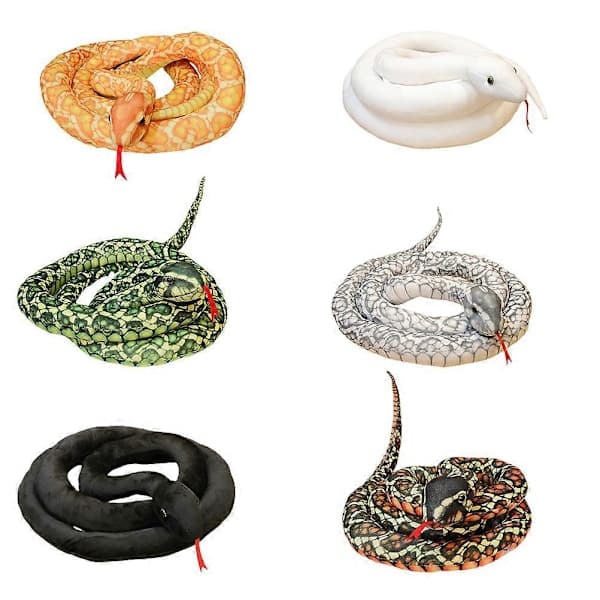 200/300cm Simulerad Fylld Python Barnleksak Plysch Djur Orm Leksak Heminredning Gåva till Barn och Vänner Vit 200cm White