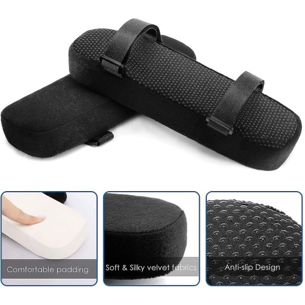 Stol Armstödsdyna, 2 Stycken Skum Mjuk Armbågsdyna - Svart