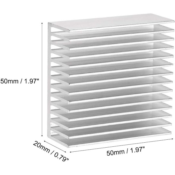 Elektronisk køler køleplade til MOS GPU IC chip sølv 50 x 50 x 20 mm