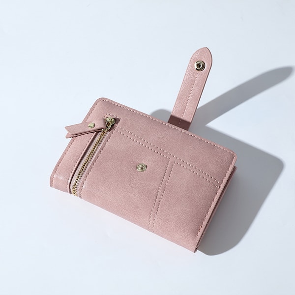Dame PU Læder Lille Pung Lille Møntpung Clutch Taske Kortholder Ensfarvet Slank Simpel Ny black