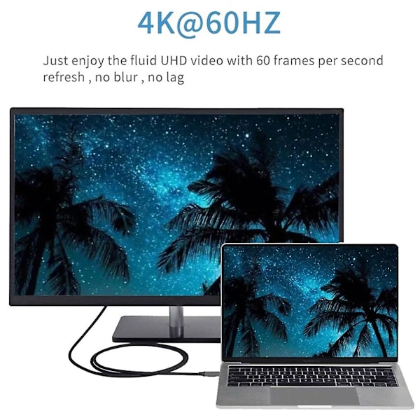 Usb C - Displayport -kaapeli 4K @60Hz Usb Type-c - Dp Alt -tila Vi