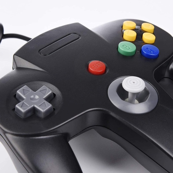 Retro USB-ohjain N64-peleille, N64 Classic USB-ohjain musta Black