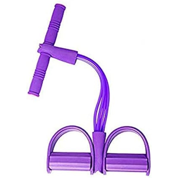 Motståndsträning med Pedalspännt Rep, Elastiskt Sit-Up-Band med Handtag, Fitnessutrustning Yoga Kroppsskulpterare Purple 4 Tube