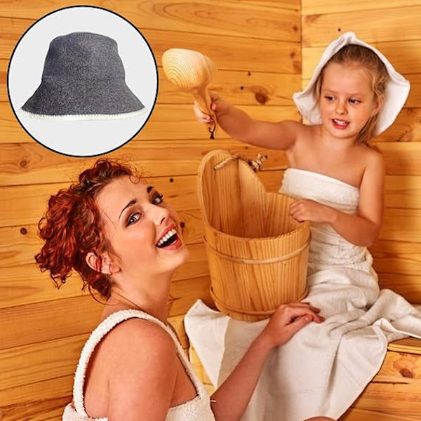 Bastuhatt, Filtbadhatt Bekväma Bastuhättor Badhusmössa, Bastuhatt för Herrar Bastutillbehör Andningsbar Huvudbonad, Bastuhatt