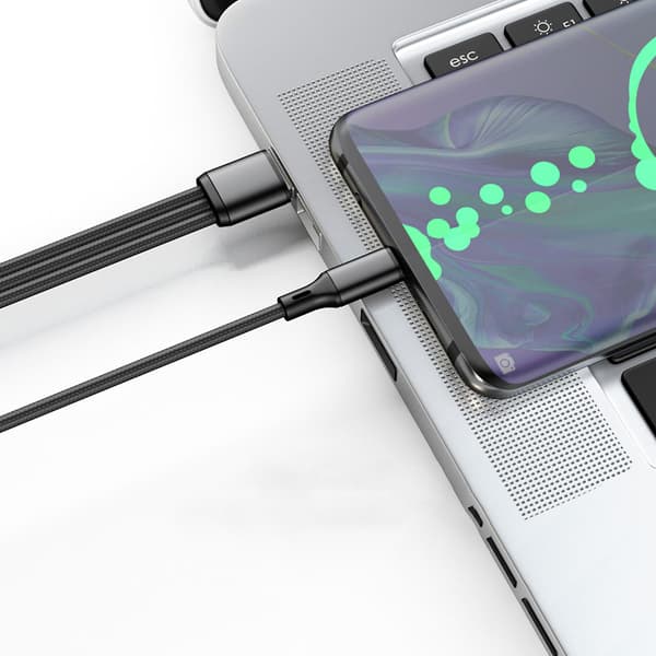 Monitoimilatauskaapeli Punottu Universaali 3 in 1 Moni-USB-kaapeli