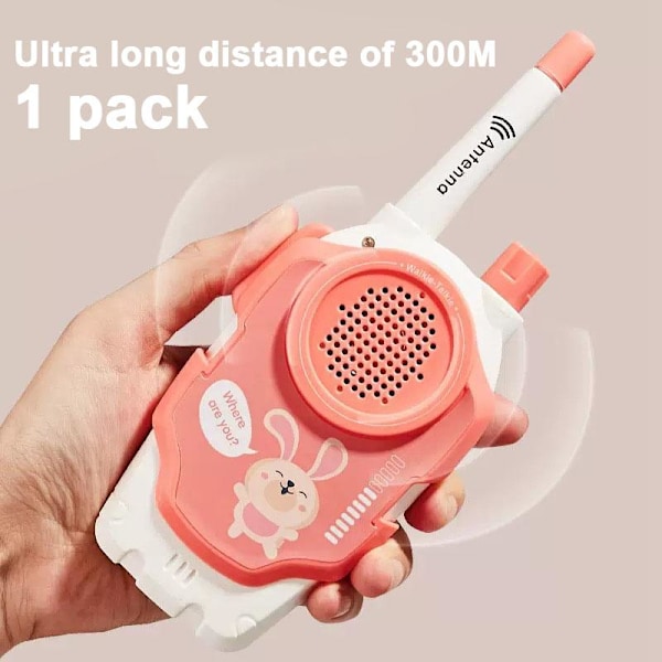 Børns trådløse walkie-talkie Pink green - with battery lanyard