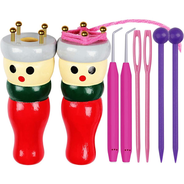 8 st barnstickningskit, ull stickningskit för barn, ull stickningsmönster för småbarn pojkar eller flickor, hantverksleksak för stickning armband halsband