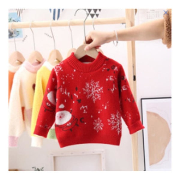 Barn Jultröja För Toddler Pojkar Flickor Baby Holiday Pullover Top RED 120CM