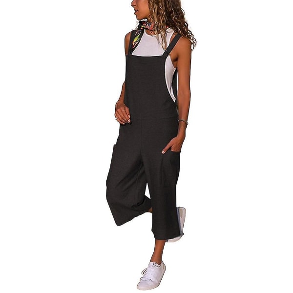 Dambyxor Jumpsuit Casual Romper Overall Playsuit Black S
