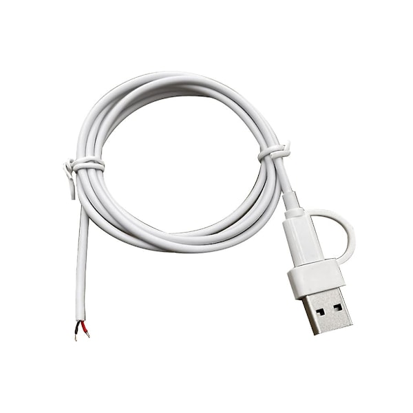 Usb C -liitäntäjohto 2-ytiminen kaapeli DIY-virtajohto LED-valoille reitittimille