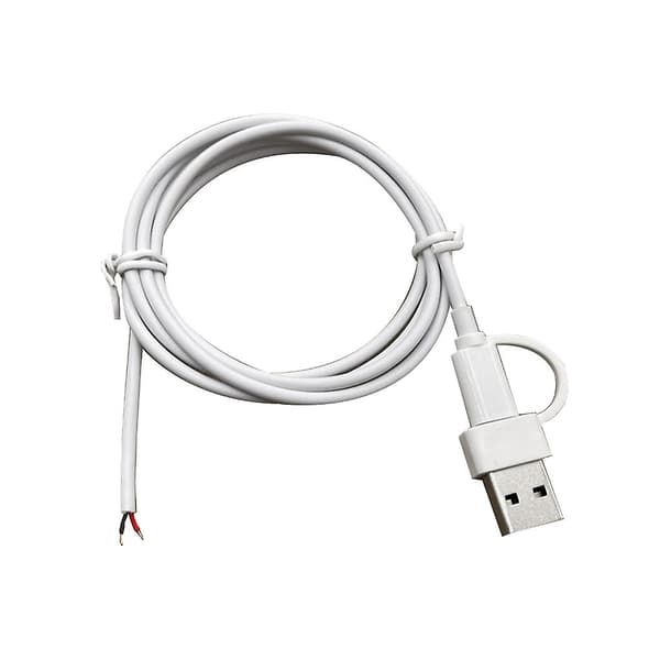 USB C Pigtail 2 Ledere Kabel DIY Strømkabel For LED Lys Rutere