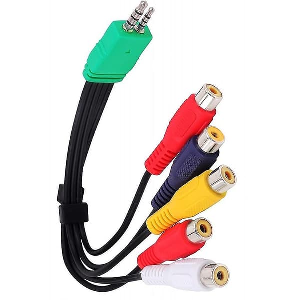 3,5 mm han til 5rca hun videokomponent adapterkabel til Bn39