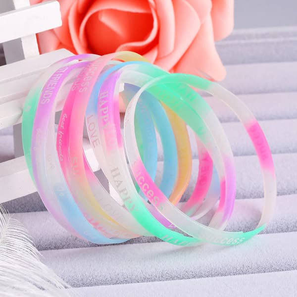 5 stk. / pakke silikone armbånd til bedste venner, multicolor
