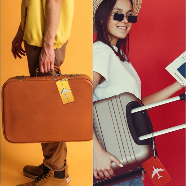 10 st Bagagelappar Visitkortshållare Aluminium Metall Rese-ID Bag Tag för resbagage Bagageidentifierare Mixed Colors