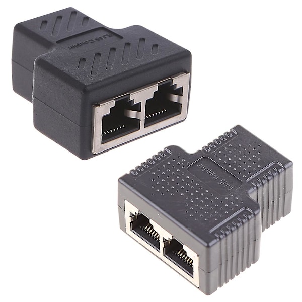 1 til 2 veis LAN Ethernet Nettverkskabel Rj45 Hunn Splitter Kobling