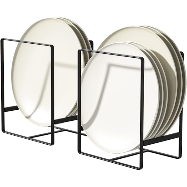 Vertikala tallrikshållare arrangörer 2-pack skåp diskställ metall tallrik disk arrangörer ställ för bänkskiva