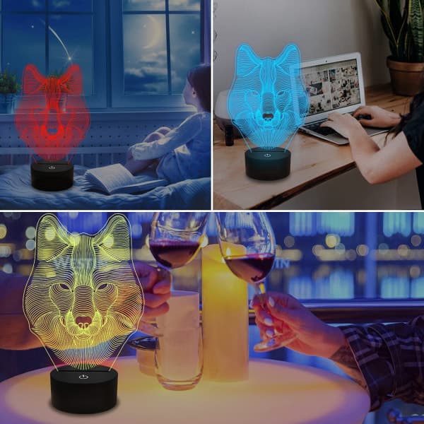 3D Ulv Natlampe, Optisk Illusionslampe til Boligindretning &