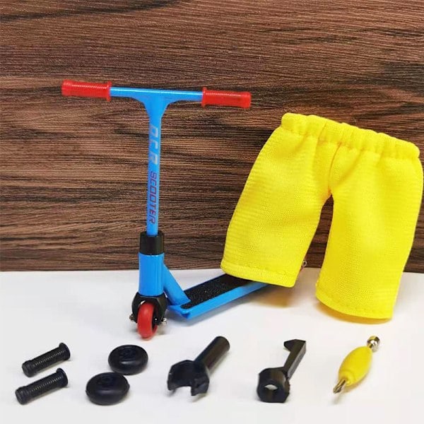 Finger Scooter med Værktøj og Sko Fingerboard Tilbehør - 1 stk. Fingerlegetøj til Børn, Fingerbukser blå blue