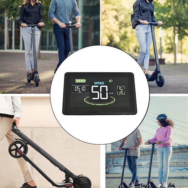 H6c Sähköpyörän LCD-näyttömittari 24v-60v Sähköskootterin LCD-paneeli